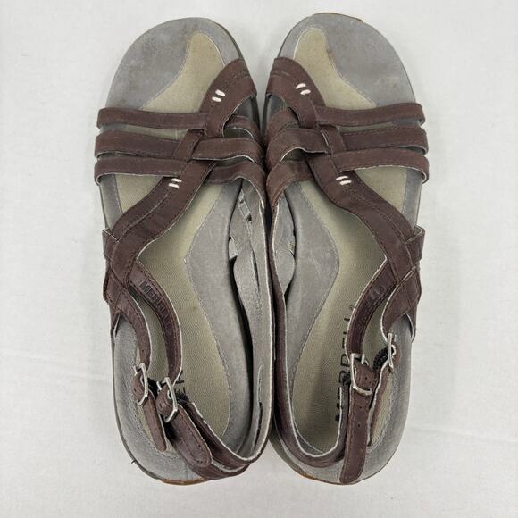 Merrell Sandals Womens Size 10 Brown Leather Sundial Braid Strappy Slingback - Picture 3 of 10
